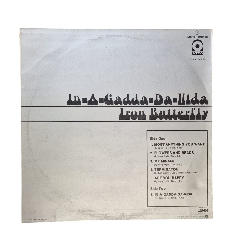 Iron Butterfly – In-A-Gadda-Da-Vida (1972, França, Reedição, ATCO Records)