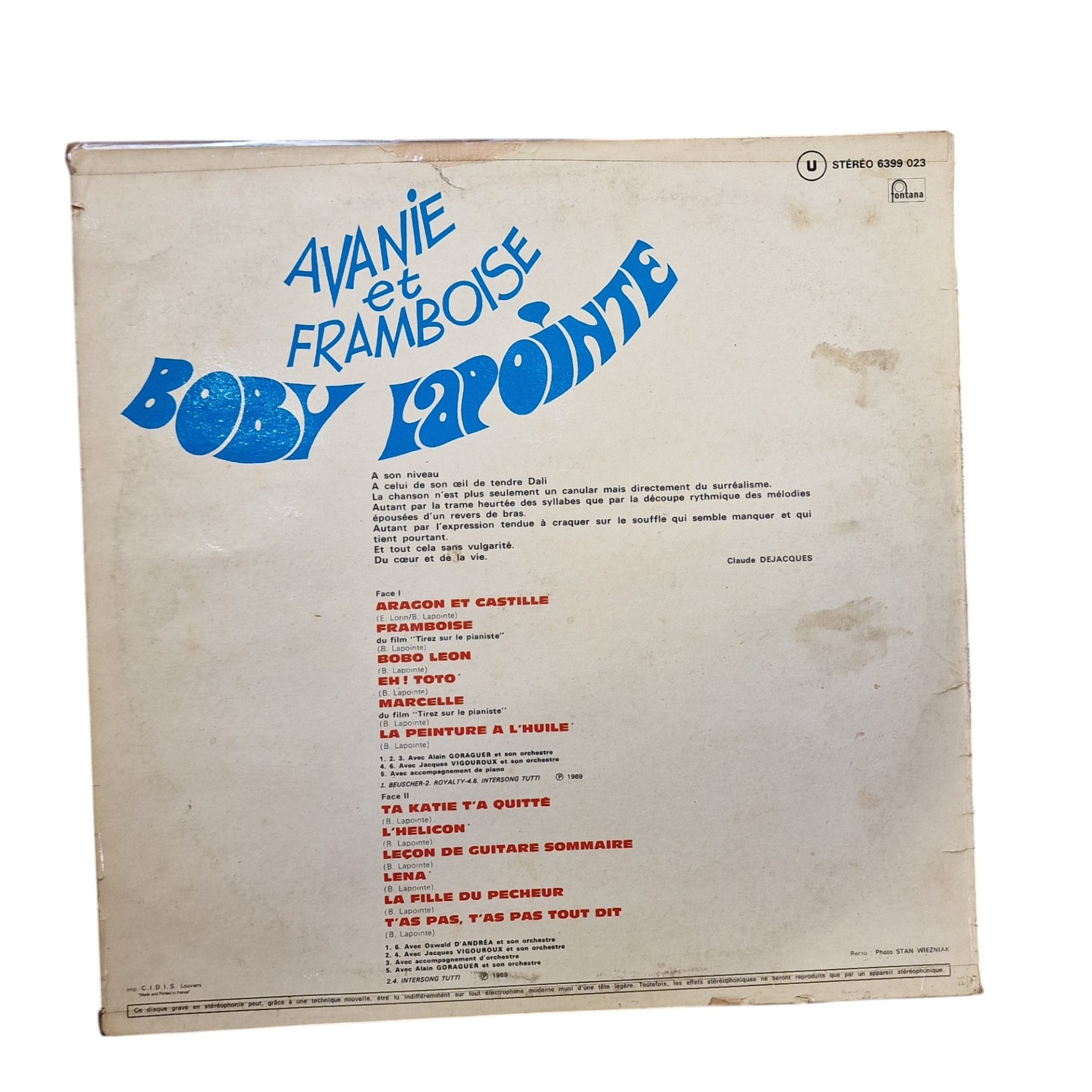 Boby Lapointe – Avanie Et Framboise