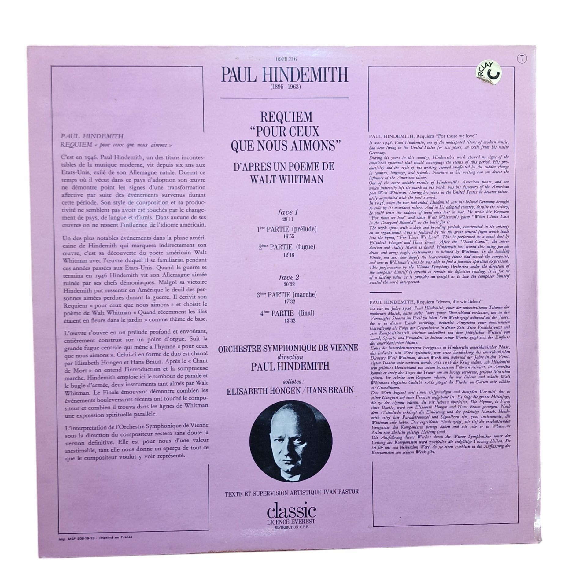 Paul Hindemith – Requiem "Pour Ceux Que Nous Aimons"