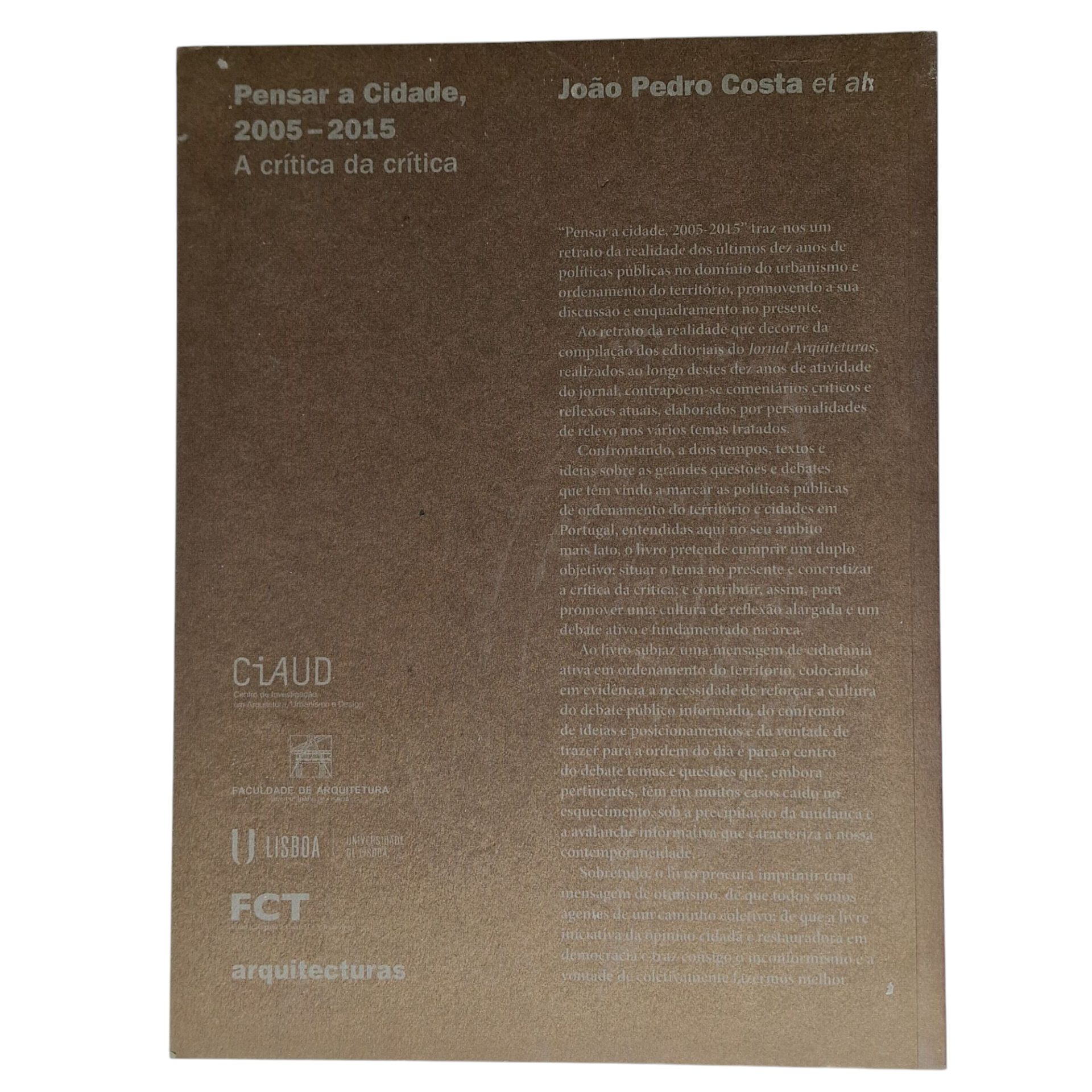 Pensar a Cidade, 2005-2015: A crítica da crítica – João Pedro Costa (2017)