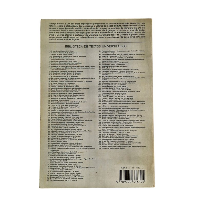Presenças Reais – George Steiner (1993)