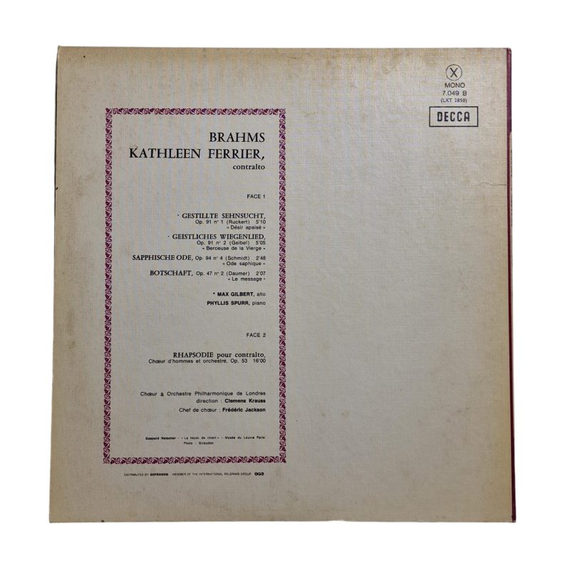 Quatre Melodies - Rhapsodie Pour Contralto