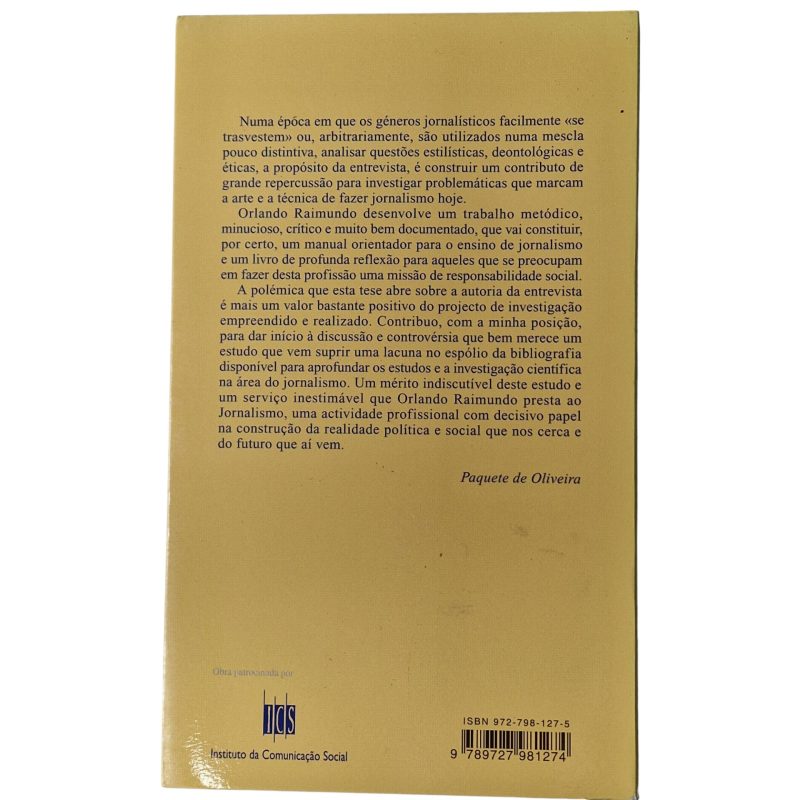 A Entrevista no Jornalismo Contemporâneo - Orlando Raimundo (2005)