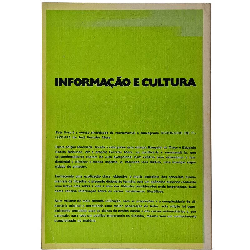 Dicionário de Filosofia - José Ferrater Mora (1978)