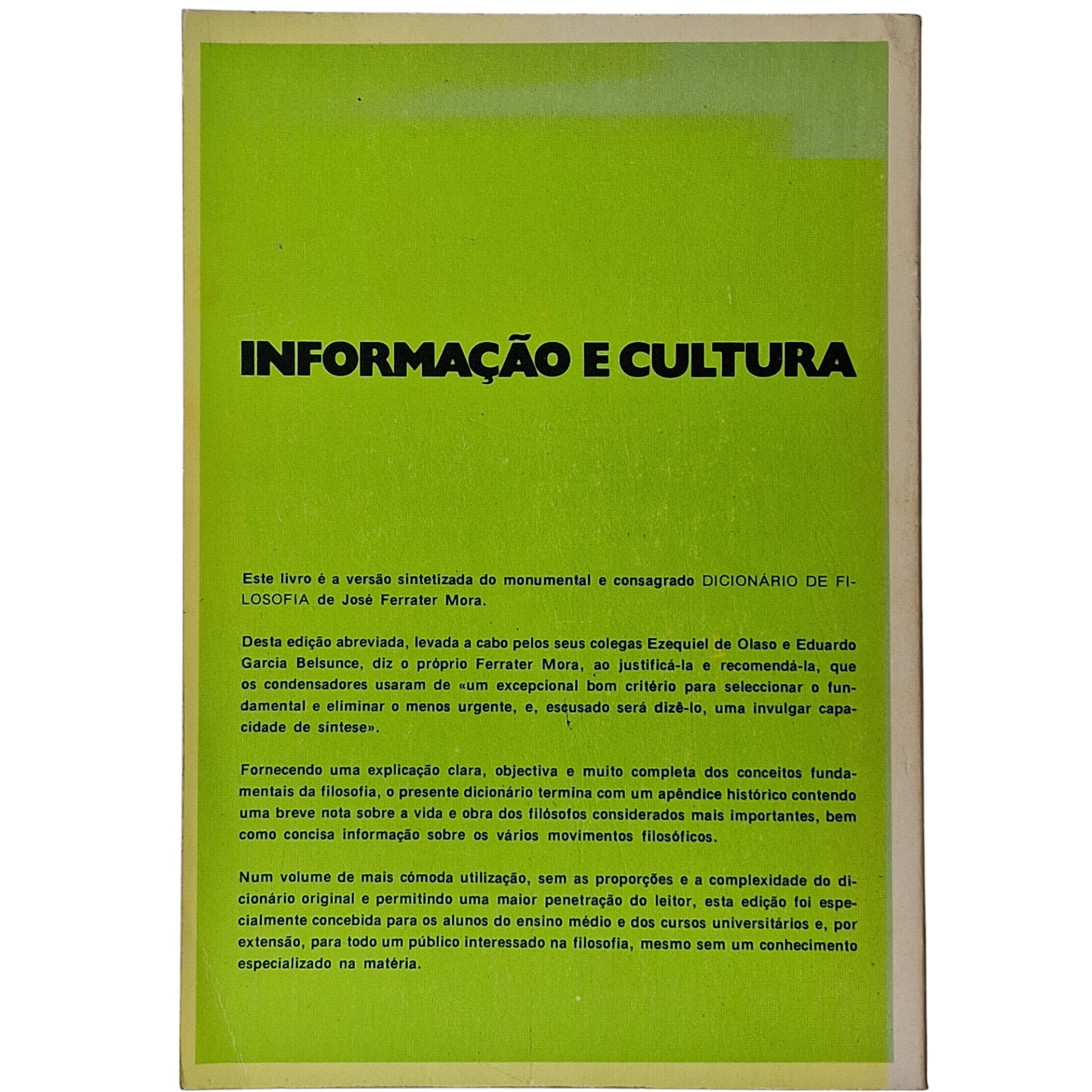 Dicionário de Filosofia - José Ferrater Mora (1978)