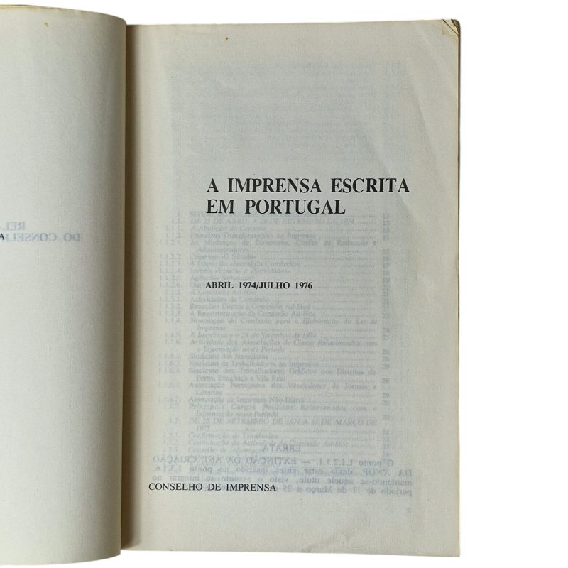 A Imprensa Escrita em Portugal – Abril de 1974 a Julho de 1976 – Relatório do Conselho de Imprensa (1979)