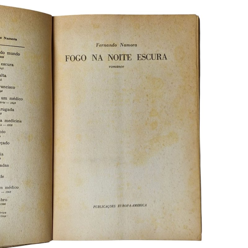 Fogo na Noite Escura – Fernando Namora (1967, 5.ª edição)