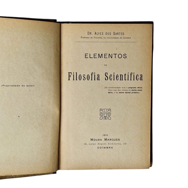 Elementos de Filosophia Scientifica – Dr. Alves dos Santos (1915)