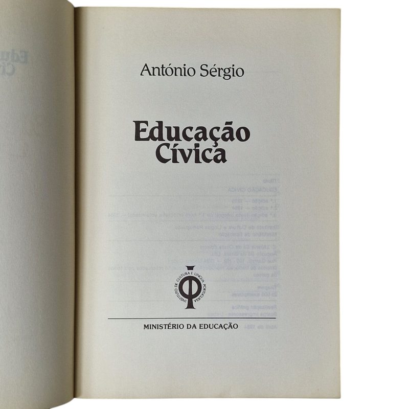 Educação Cívica – António Sérgio (1984)
