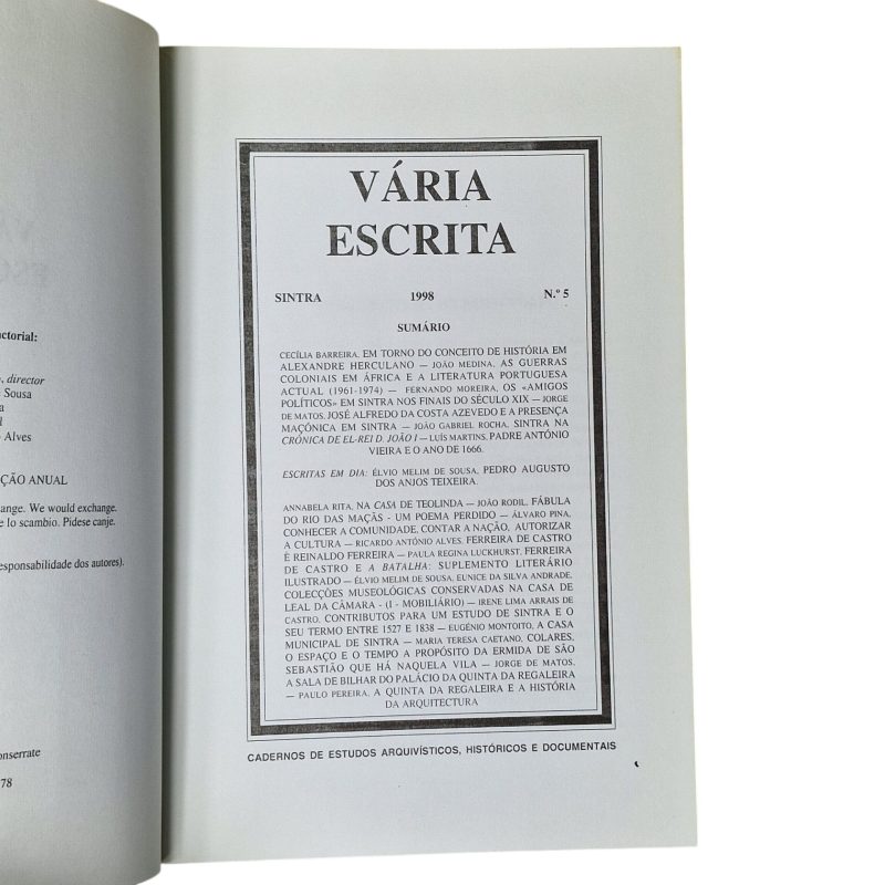 Vária Escrita – Nº 5 (1998)