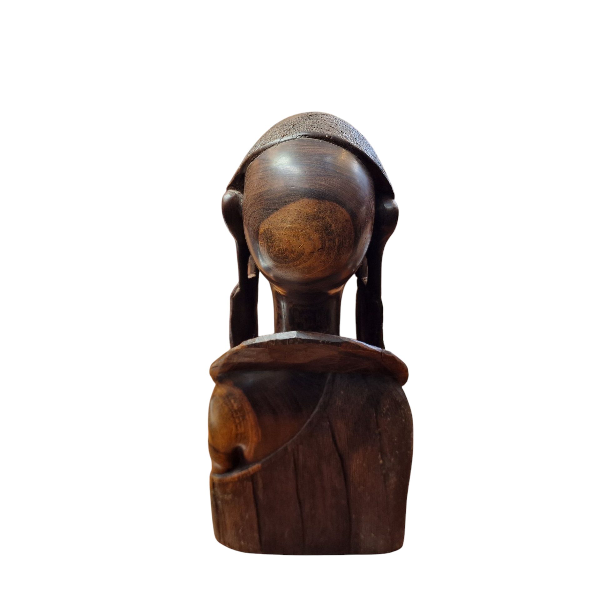 Busto Africano de Mulher em Madeira Esculpida