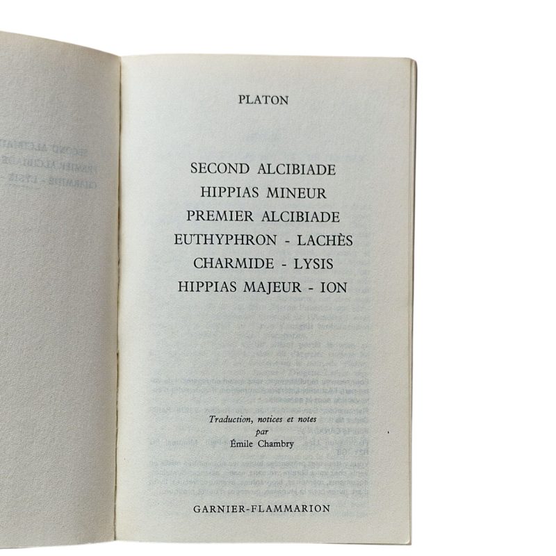 Platon – Edição Garnier-Flammarion (1967)