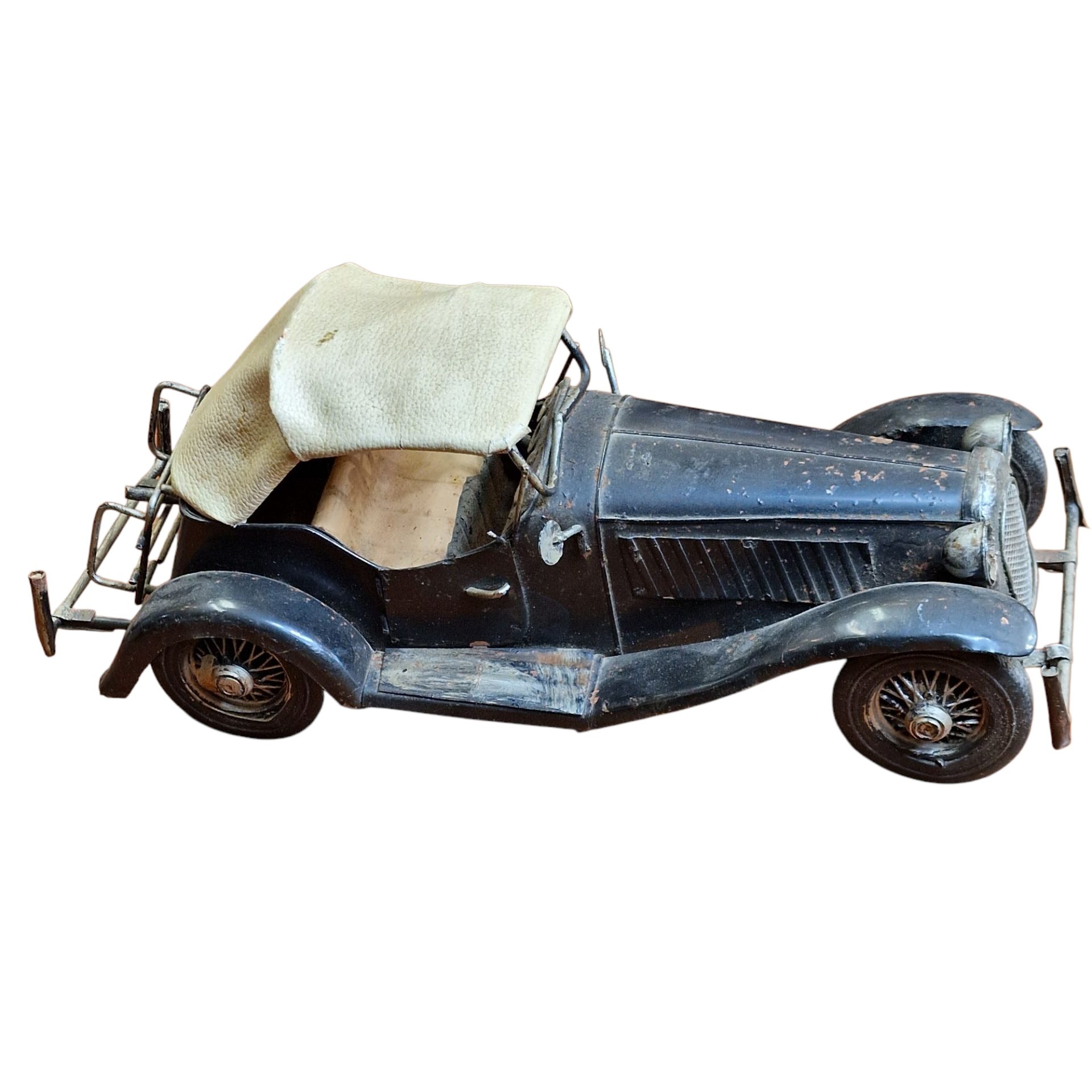 Miniatura Vintage em Latão – Carro Clásico com Capota