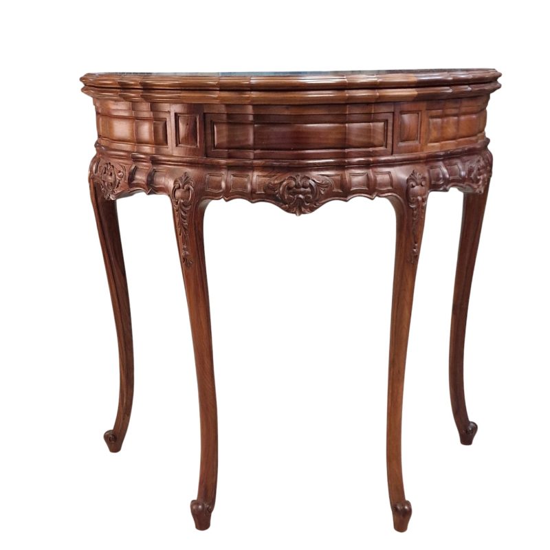 Mesa de Jogo em Madeira Entalhada, Estilo Luís XV