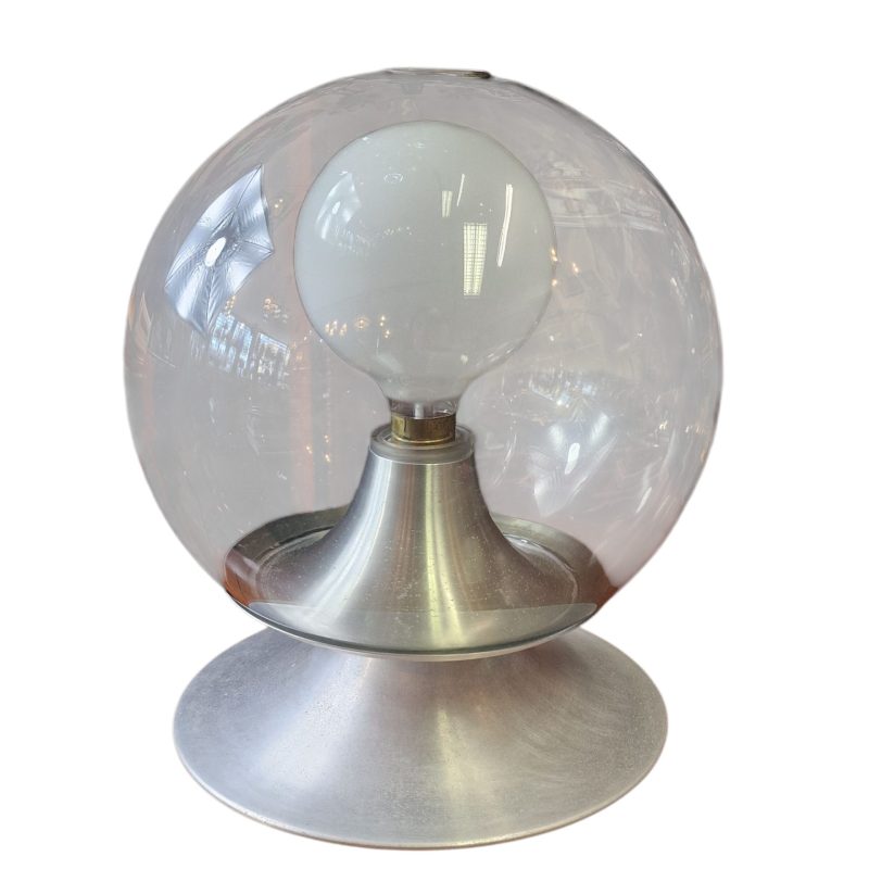 Candeeiro de mesa Raak com cúpula em vidro fumado – 1970s