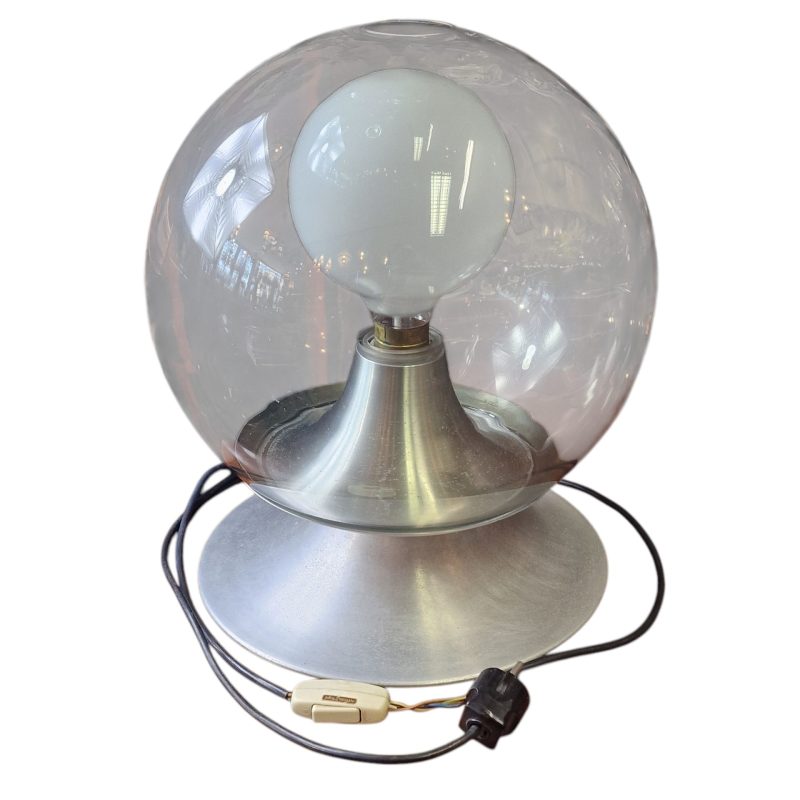 Candeeiro de mesa Raak com cúpula em vidro fumado – 1970s
