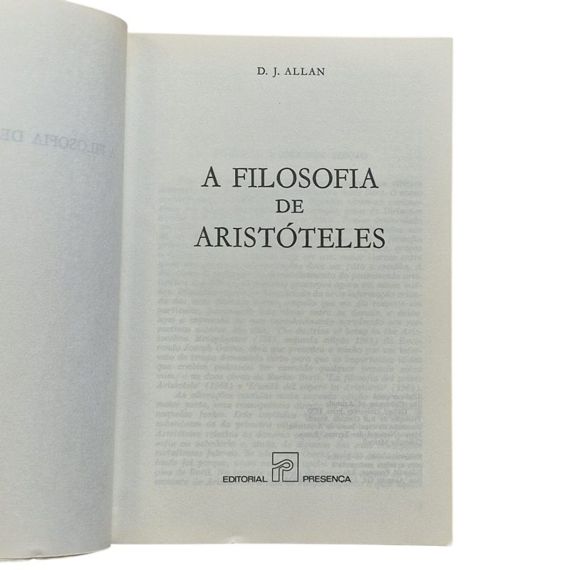 A Filosofia de Aristóteles – D. J. Allan (1983)