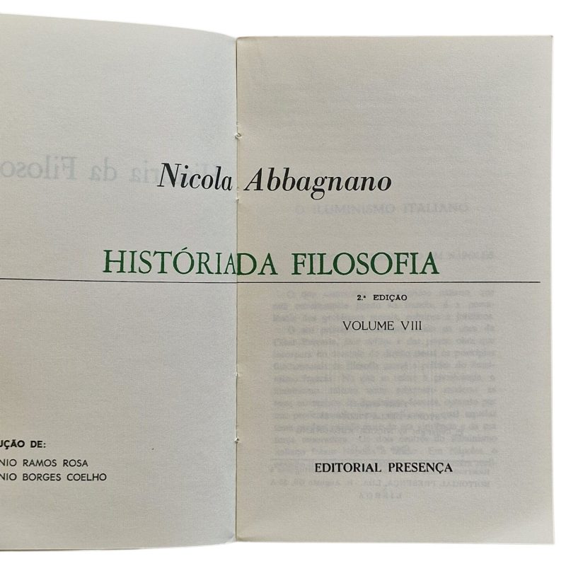 História da Filosofia – Volume VIII – Nicola Abbagnano (1978, 2.ª edição)