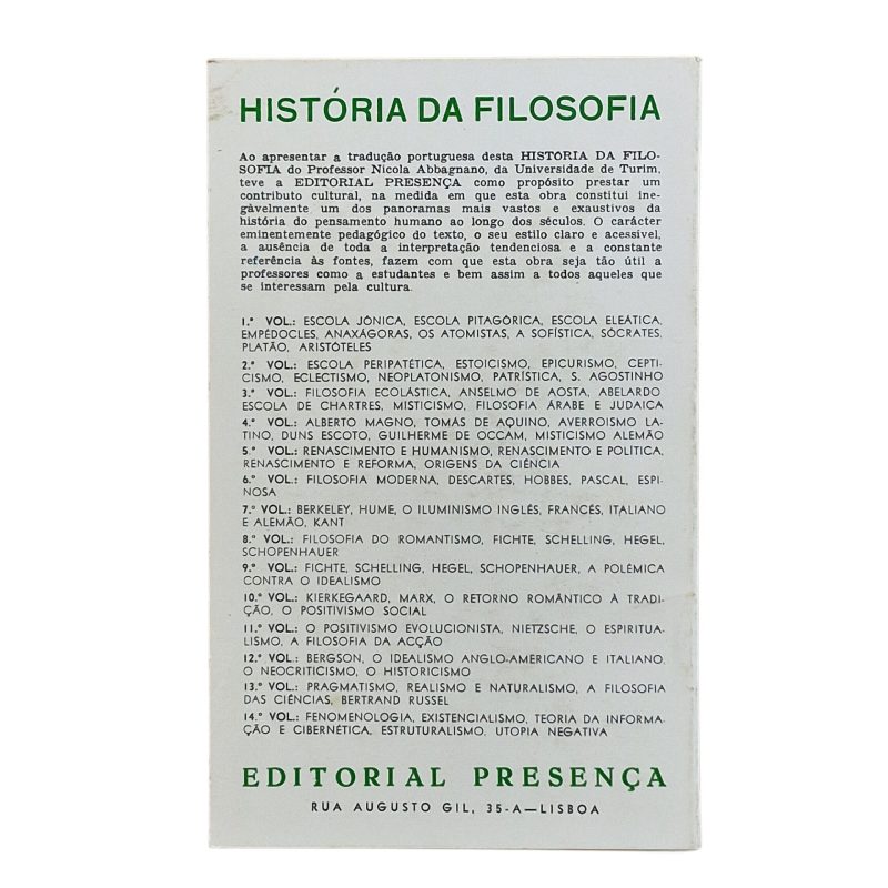 História da Filosofia – Volume VIII – Nicola Abbagnano (1978, 2.ª edição)