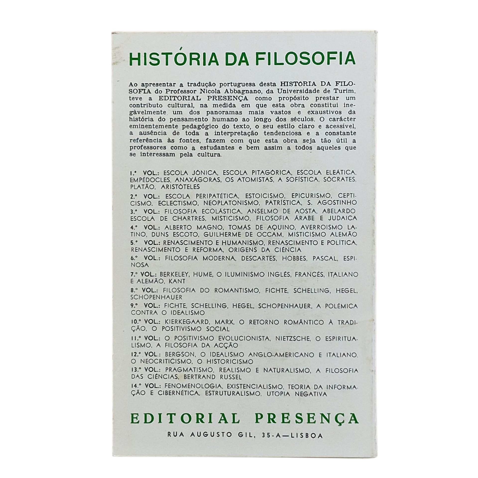 História da Filosofia – Volume VIII – Nicola Abbagnano (1978, 2.ª edição)