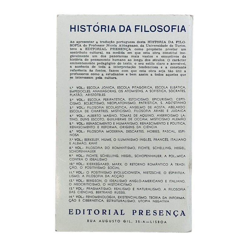 História da Filosofia – Volume V – Nicola Abbagnano (1978, 2.ª edição)