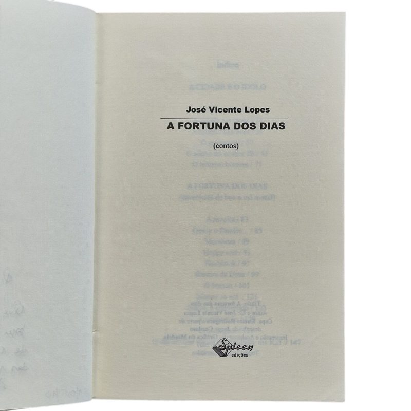 A Fortuna dos Dias – José Vicente Lopes (2007)