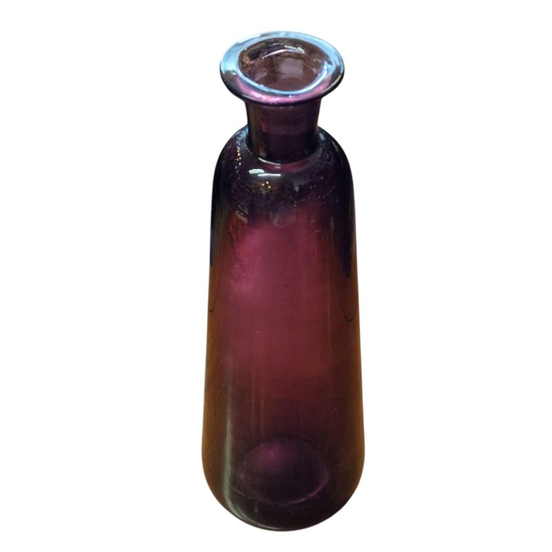 Garrafa decorativa em vidro soprado violeta