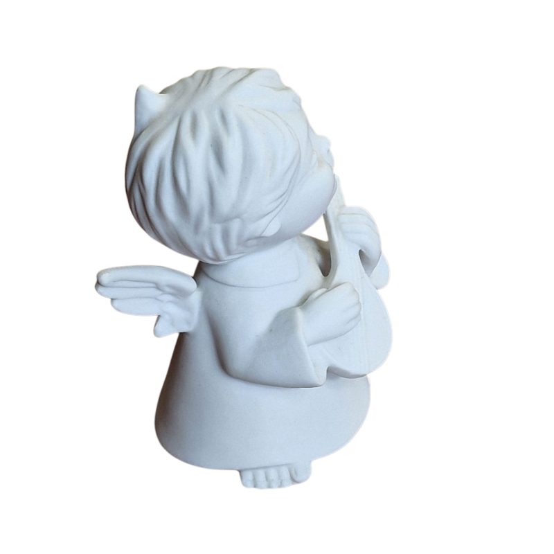 Anjo maroto em biscuit com bandolim - Vista Alegre