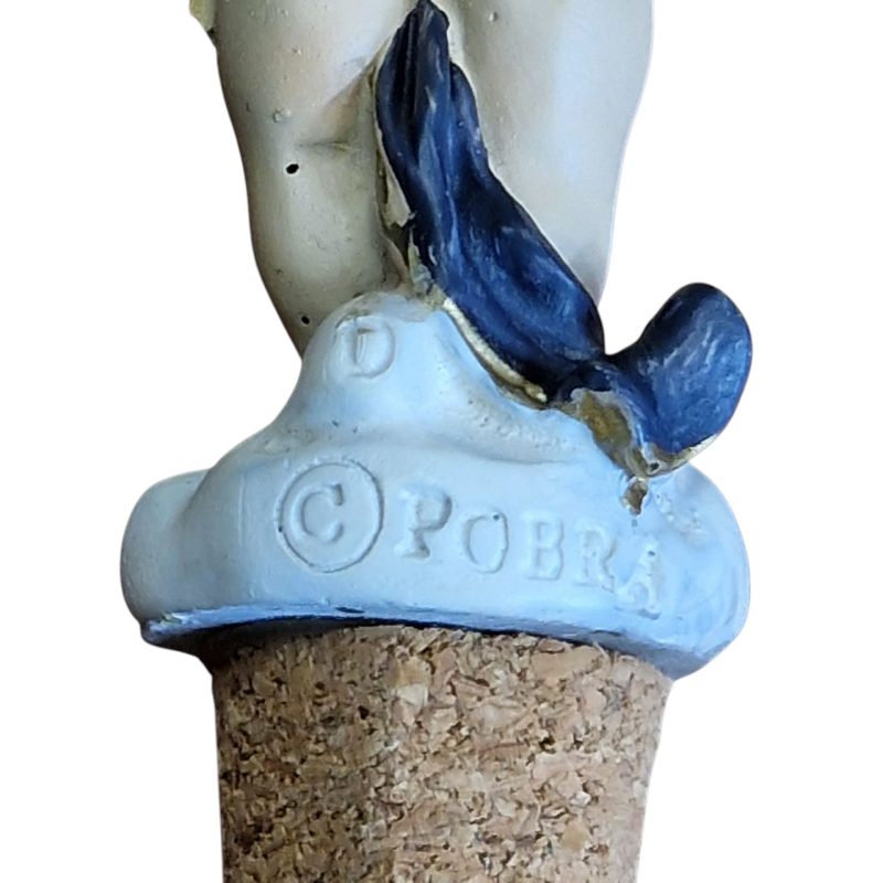 Rolha de garrafa com anjo em resina pintada – Pobra