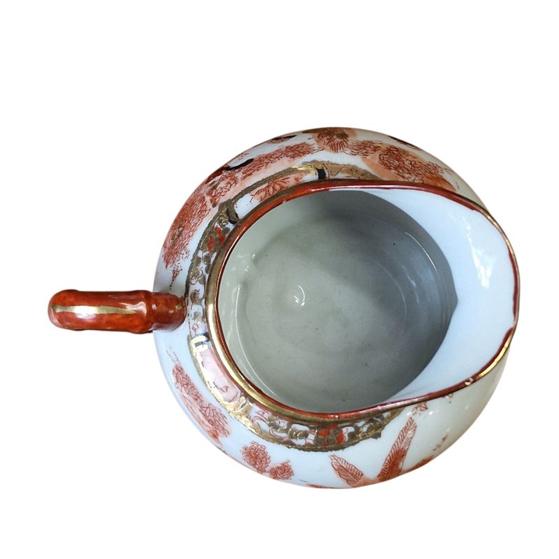 Conjunto de chá japonês com decoração oriental e gueixa em lithophane