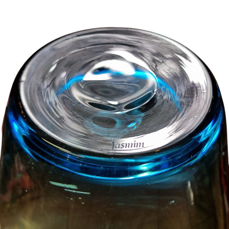 Jarra em vidro soprado azul – edição limitada assinada Jasmim nº 324/360