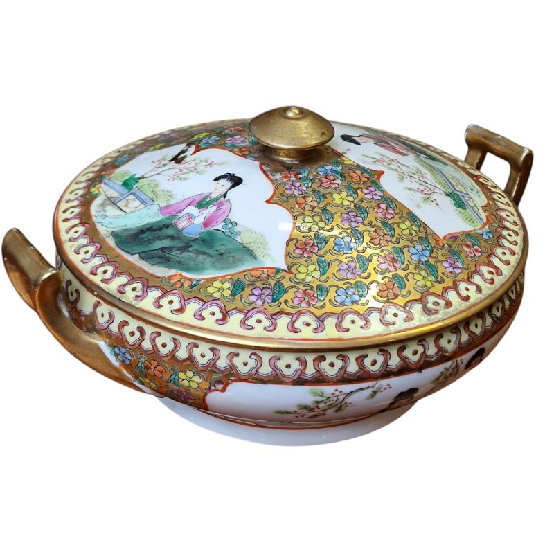 Terrina oriental com tampa – Fabricado em Macau