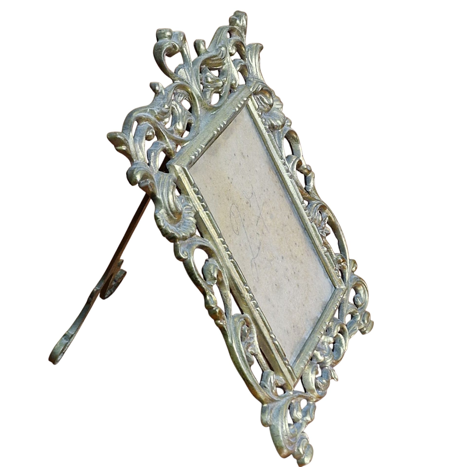 Moldura de Metal com Suporte Posterior Ornamentado