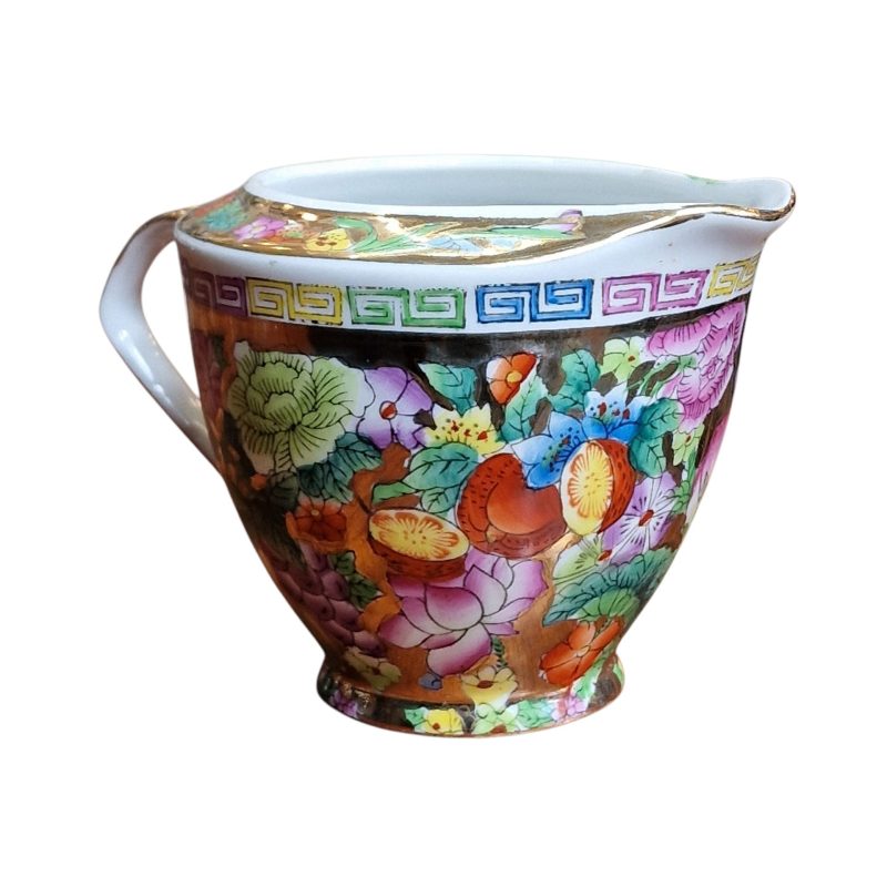 Conjunto de Chá Chinês "Made in China" com Decoração Floral Multicolorida