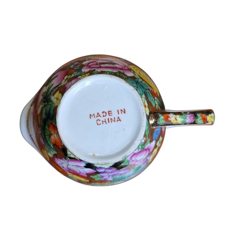 Conjunto de Chá Chinês "Made in China" com Decoração Floral Multicolorida