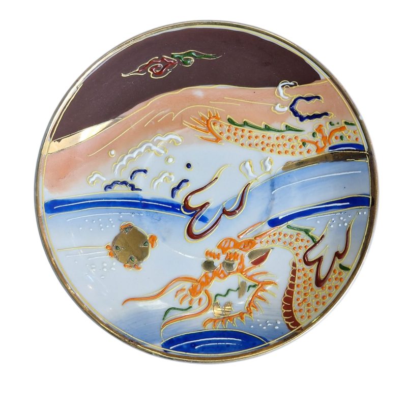 Conjunto de chá japonês com gueixa em lithophane