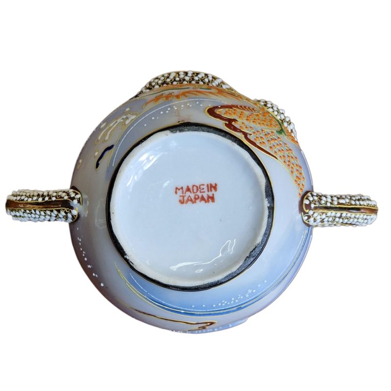Conjunto de chá japonês com gueixa em lithophane