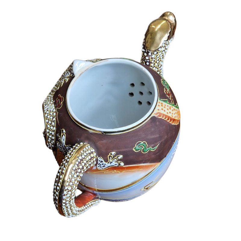 Conjunto de chá japonês com gueixa em lithophane