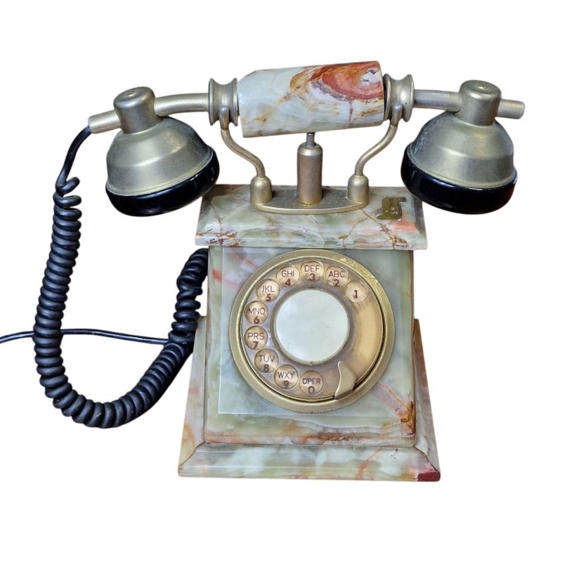 Telefone de disco em mármore ônix – FATAP, Made in Italy
