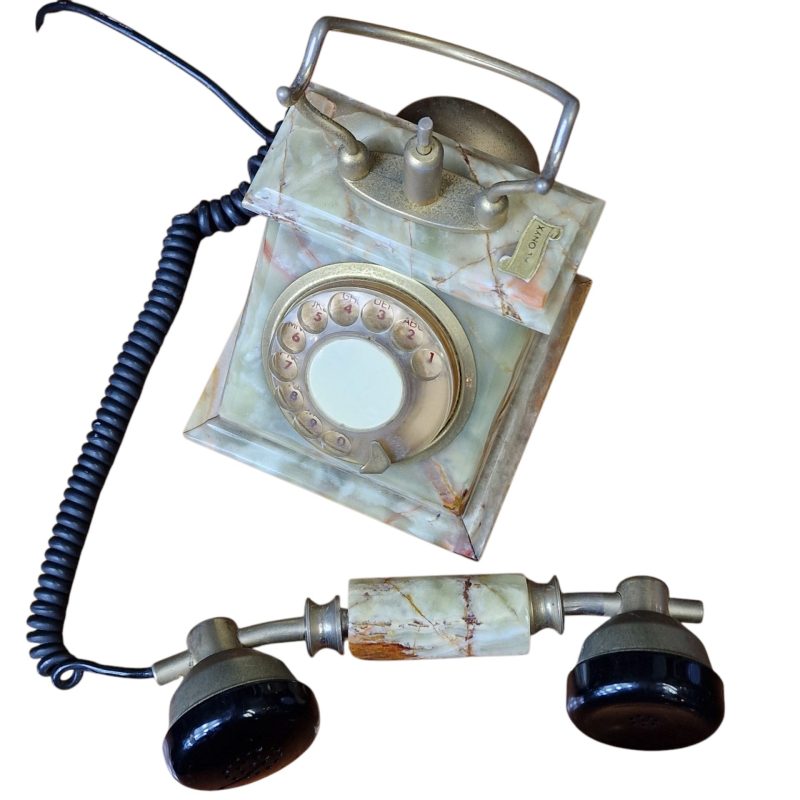 Telefone de disco em mármore ônix – FATAP, Made in Italy