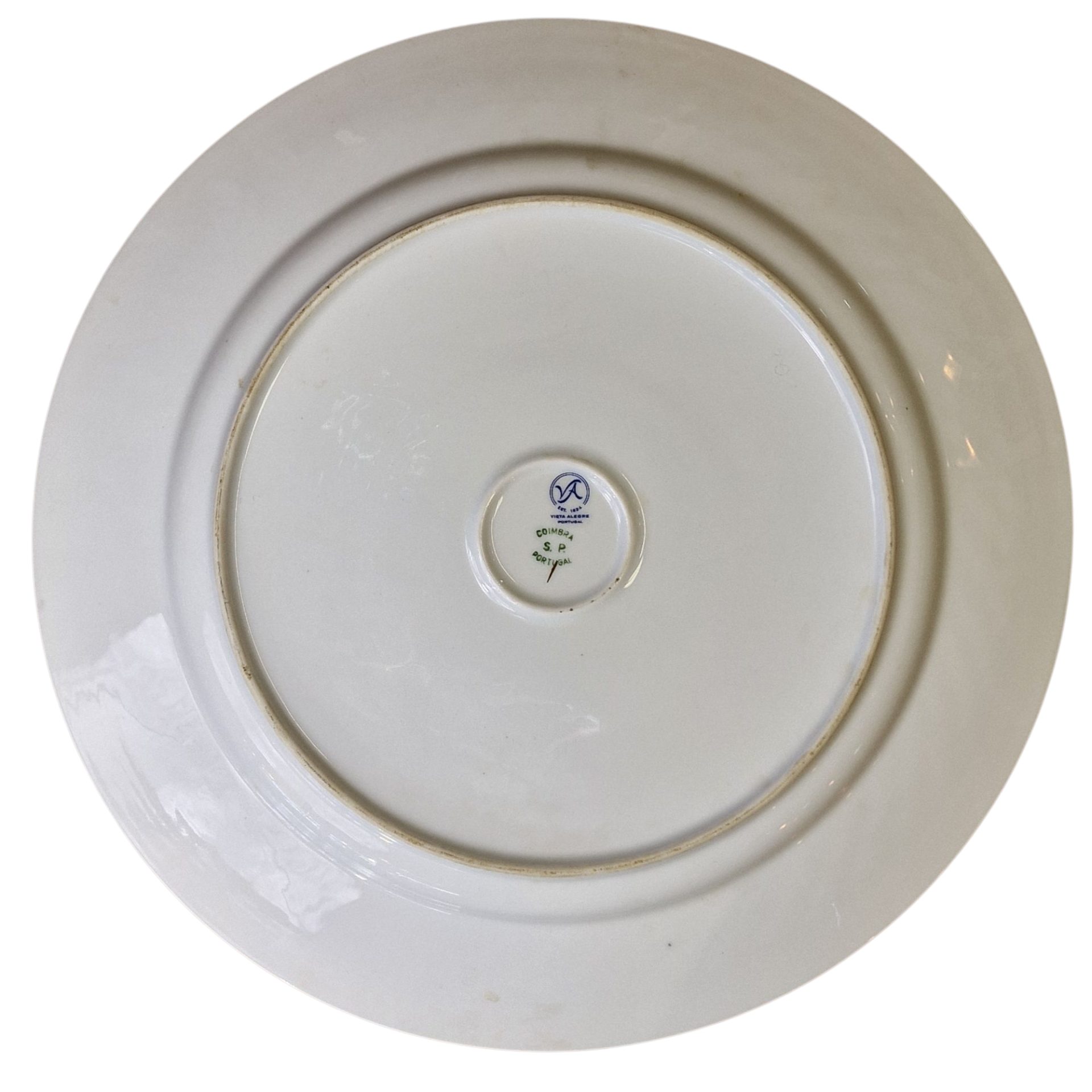 Prato decorativo Vista Alegre – Coimbra S.P. com pássaros e flores