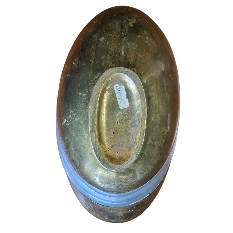 Vaso escultórico Ornato em metal bicolor com acabamento curvo