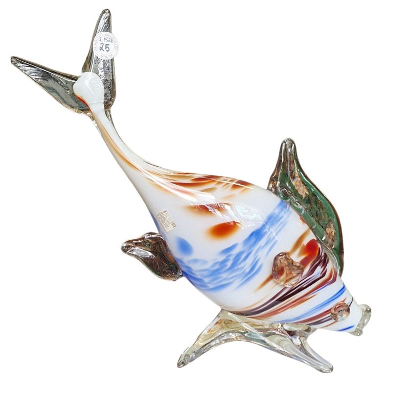 Escultura em vidro soprado – Peixe decorativo da Marinha Grande