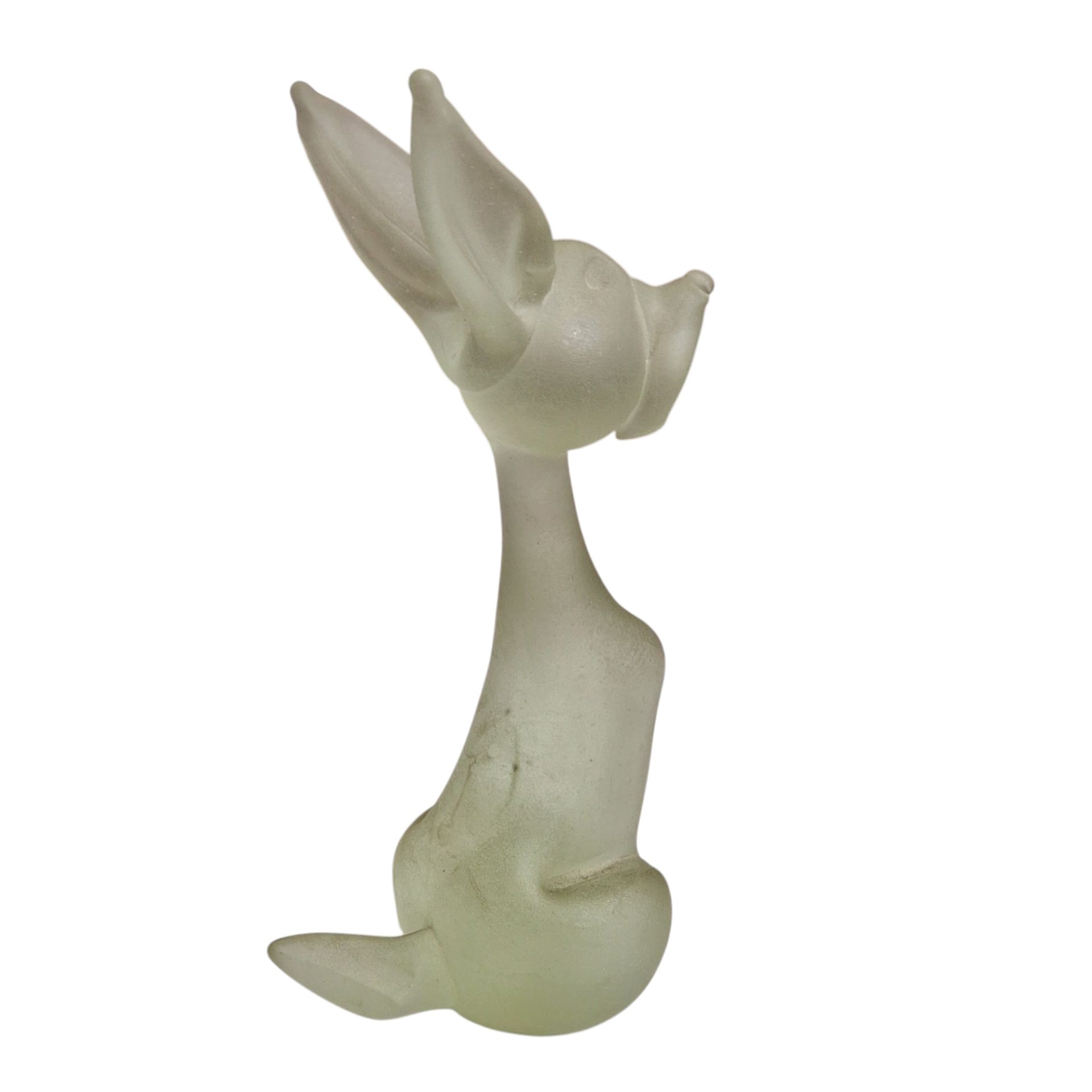 Cão estilizado em vidro esmerilado – figura decorativa contemporânea