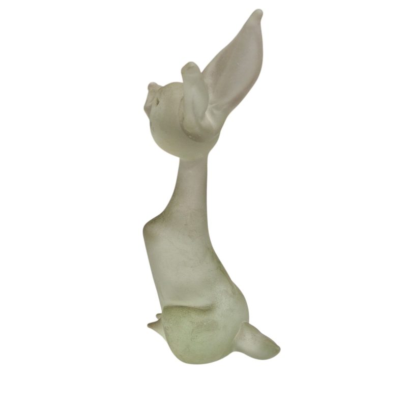 Cão estilizado em vidro esmerilado – figura decorativa contemporânea