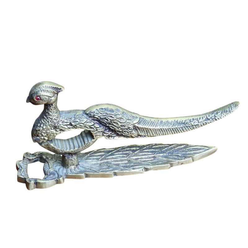 Abre-Garrafas e Quebra-Nozes em Forma de Faisão – Peça Decorativa em Metal