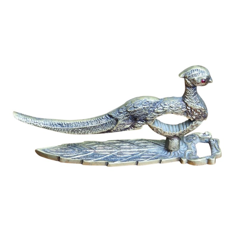 Abre-Garrafas e Quebra-Nozes em Forma de Faisão – Peça Decorativa em Metal
