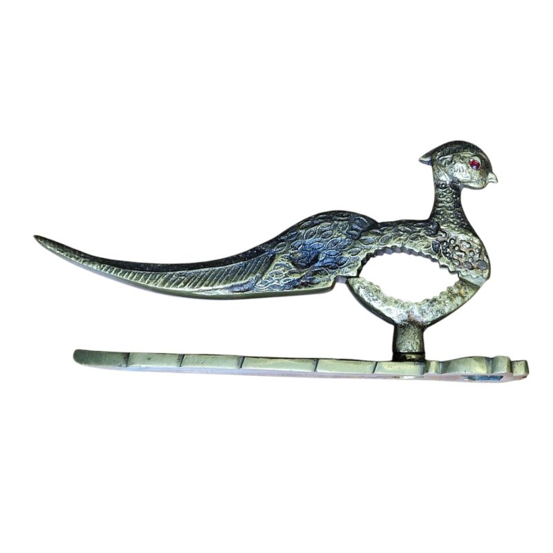 Abre-Garrafas e Quebra-Nozes em Forma de Faisão – Peça Decorativa em Metal