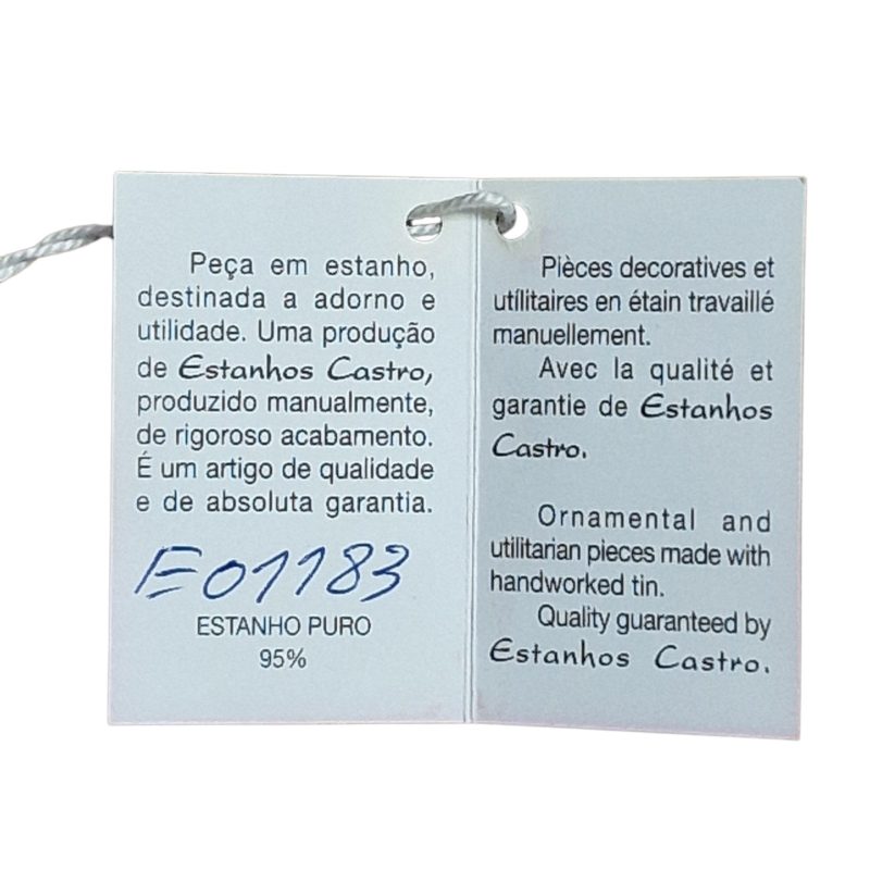 Centro de Mesa Criações Castro – Vidro e Estanho Puro 95% com Caixa Original