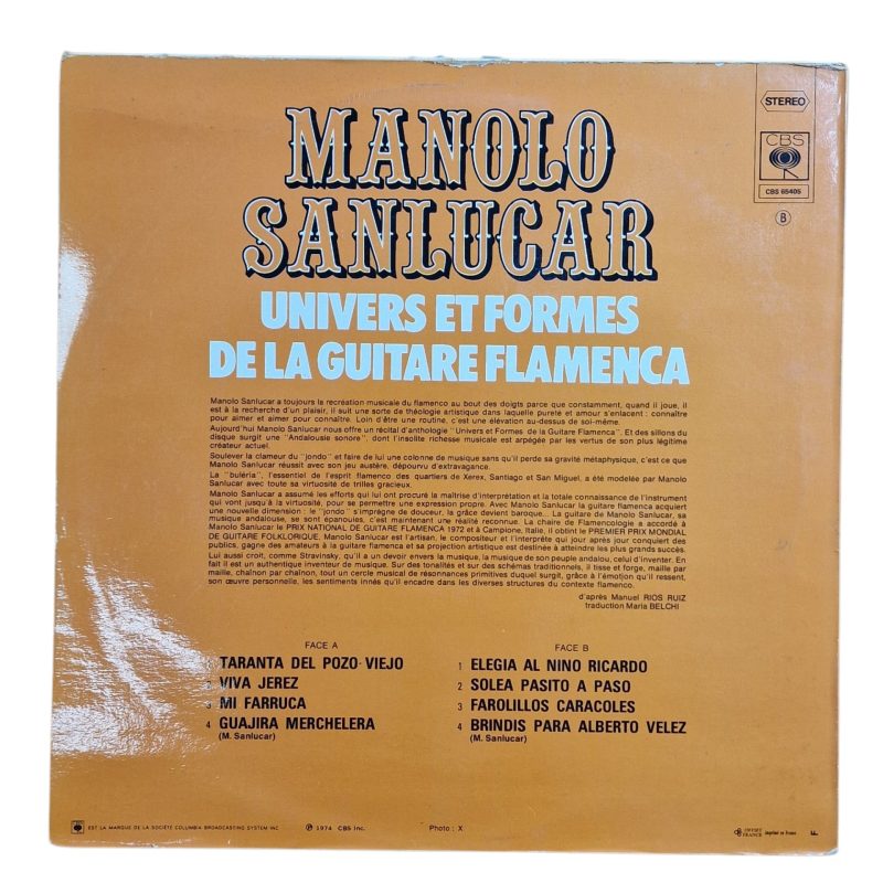 Manolo Sanlúcar - Univers et Formes de la Guitare Flamenca (1974)
